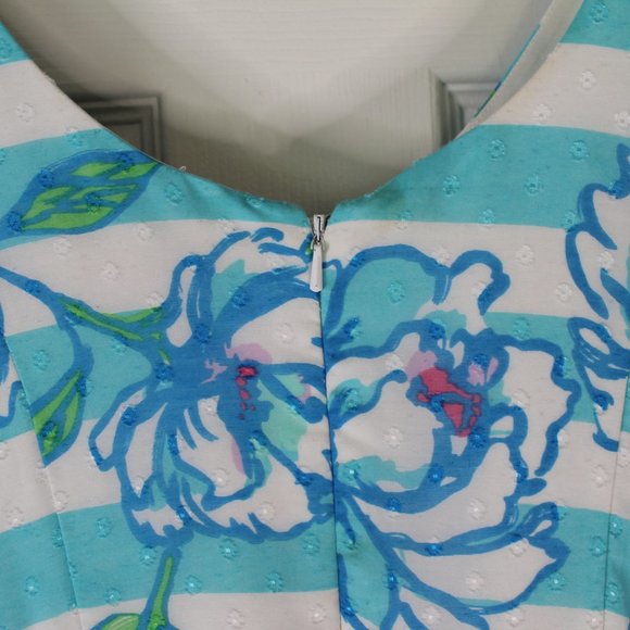 Lily Pulitzer Roswell Shorely Blue Tossing The Line Dress - Picture 4 of 5